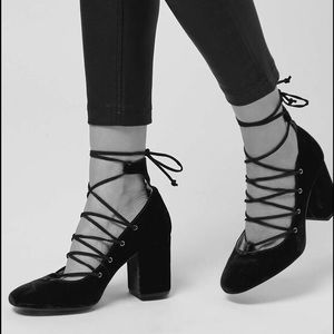 Chunky Lace up heels